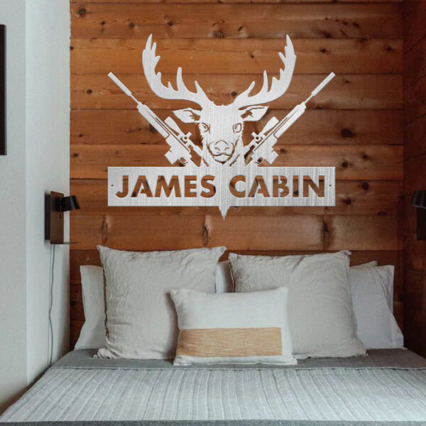 Custom Metal Deer Hunting Cabin Sign - Image 2