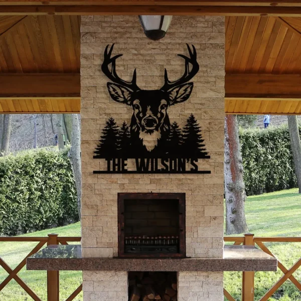 Personalized Metal Deer Forest Sign - Image 4