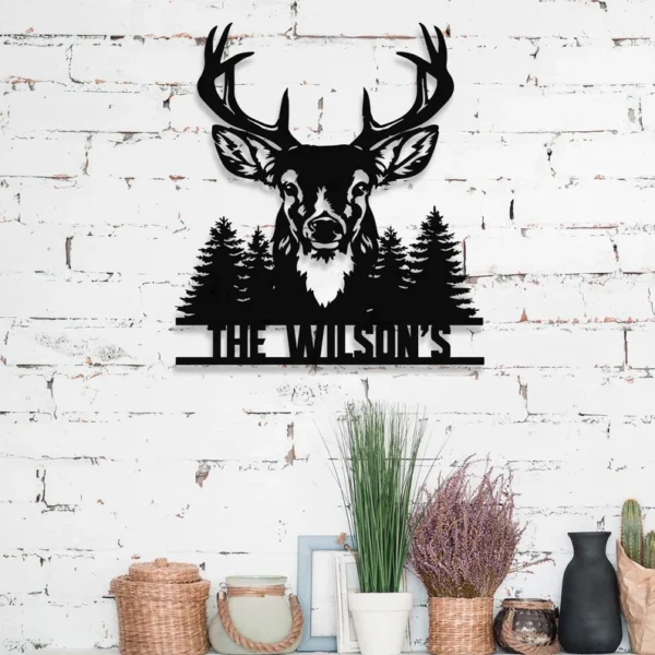 Personalized Metal Deer Forest Sign - Image 2