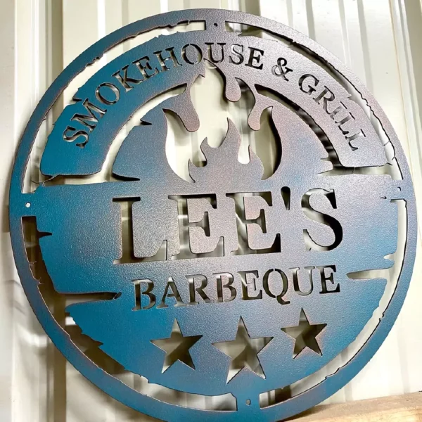 Personalized Metal Barbecue Wall Sign - Image 3