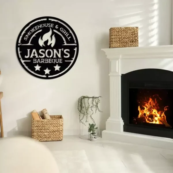 Personalized Metal Barbecue Wall Sign