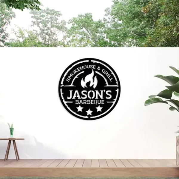 Personalized Metal Barbecue Wall Sign - Image 4