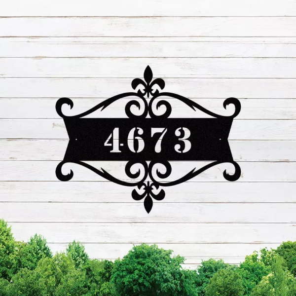 Fleur De Lis House Address Sign - Image 4