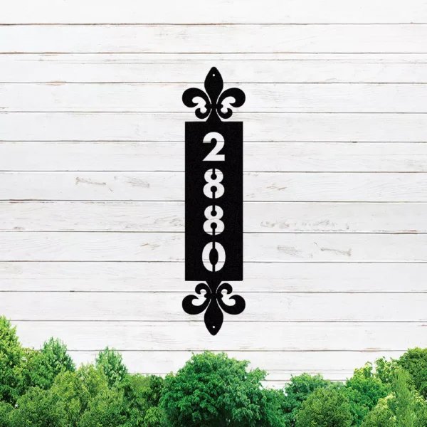 Fleur De Lis Vertical Address Sign - Image 4