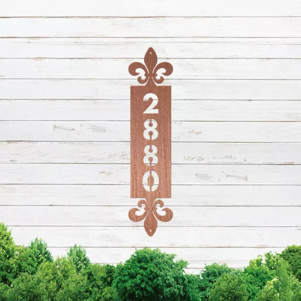 Fleur De Lis Vertical Address Sign - Image 3