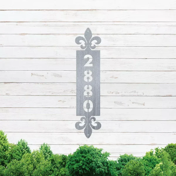 Fleur De Lis Vertical Address Sign - Image 2