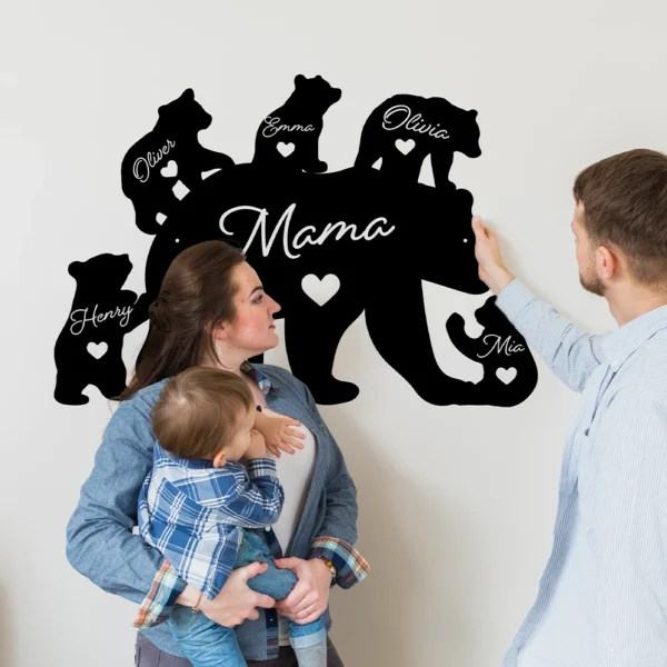 Personalized Mama Bear Metal Sign