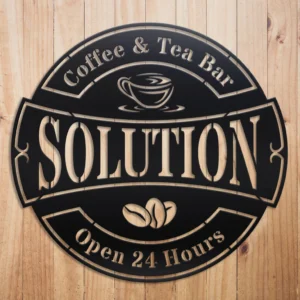 Personalized Coffee Bar Sign for Kitchen & Tea Shop Sign