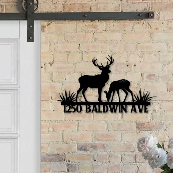 Personalized Deer House Sign