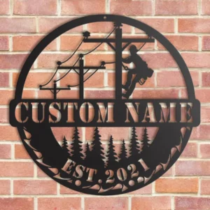 Custom Lineman Day Metal Sign