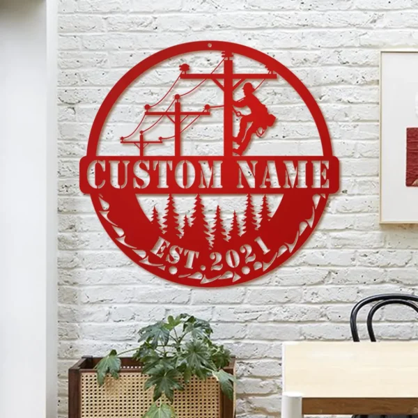 Custom Lineman Day Metal Sign - Image 5